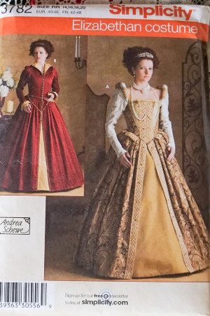 Simplicity ElizabethanCostume Pattern 3782 By Andrea Schewe Sz 14 to 20